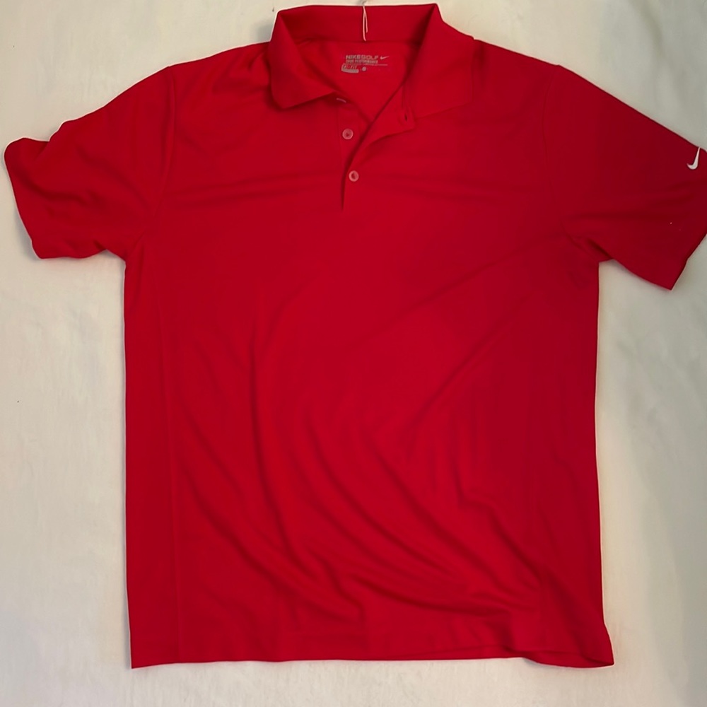 Nike golf polo size L dri fit with tags red